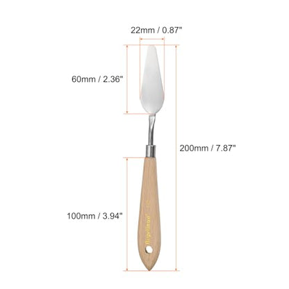 HARFINGTON 4pcs 10# Painting Palette Knife Pointy Stainless Steel Art Spatula Painting Pallet Knives Scrapers Tools with Plastic Handle for Acrylic Oil Canvas Mixing Spreading - size: 60mm x 22mm