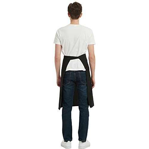 PINDUNCHEF Unisex Two Pocket Bbq Bistro Waiter CookingApron Waterproof Stain Resistant Waist apron - color: Black