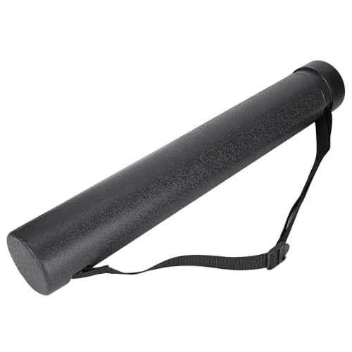 GOTOTOP Drawing Tube, PE Plastic Telescopic Poster Storage Tube 22.2 to 34.4in Flip Cover Document Carrier for Posters Maps Artwork Students Artists Studio Travel (Black) - color: Black