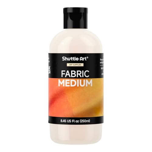 Shuttle Art Fabric Medium, 8.45 oz /250ml Professional Textile Medium for Fabric Painting, Improve Acrylic & Fabric Paint Adhesion, Softness, Vibrancy, Prevent Fading, Ideal for T-Shirts,Shoes,Jeans,Bags - size: 8.45 Fl Oz (Pack of 1)