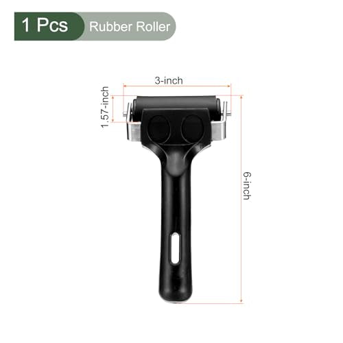 YOKIVE 1 Pcs Rubber Roller Brayer, Printmaking Ink Print Spreading Brush Tool, Great for Art Printing, Craft Stamping (Black 3-Inch) - size: 3 Inch