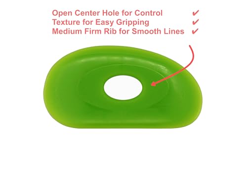 Creative Hobbies 2 Pack of Medium Firm Silicone Pottery Rib | Ceramic Sculpting Tool for Smooth Finishing and Removing Finger Marks - Essential Tool for Potters (Shape 1) - color: Shape 1