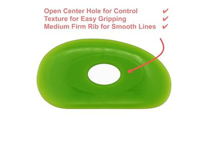 Creative Hobbies 2 Pack of Medium Firm Silicone Pottery Rib | Ceramic Sculpting Tool for Smooth Finishing and Removing Finger Marks - Essential Tool for Potters (Shape 1) - color: Shape 1