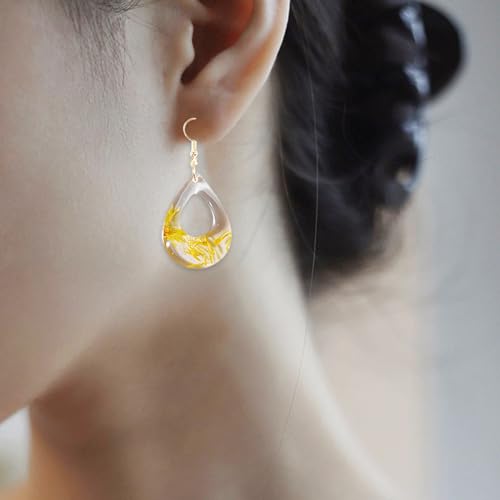 Earring Silicone Molds, 4 Packs Jewelry Resin Pendant Molds with Hole for DIY Fashion Epoxy Resin Geometry Necklace Earring Keychain for Women