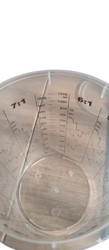 Plastic Paint Mixing and measuring Cup (1,100 mL) (Box of 25) Best for measuring liquids - size: 1100 mL
