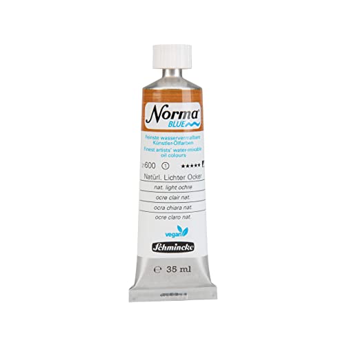 Schmincke - NORMA® Blue, 21600009, finest water-based artists' oil colors, highly pigmented, lightfast, vegan, Raw Light Ochre, 35 ml - color: 600 raw light ochre