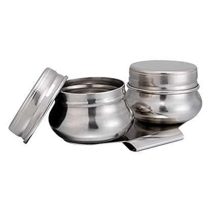 MyLifeUNIT Large Mouth Double Dipper Palette Cup | 304 Stainless Steel, Wide Mouth, Dual Sealed Lids, Leak-Resistant Silicone Gasket, Wide Metal Clip, Clamps onto Palette Edge