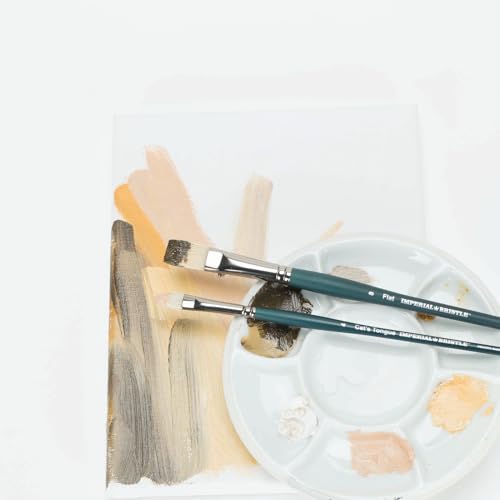 Creative Mark Imperial Professional Chungking Hog Bristle Brush - Bright # 8, Handmade Long Handle Oil Paint Brushes for Artists, Nickel-Plated Brass Ferrules, Stiff Yet Soft Natural Bristles - size: #8