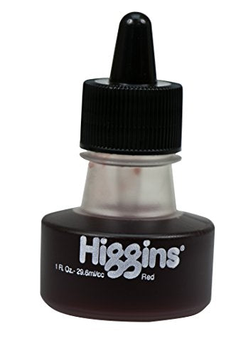Higgins Dye-Based Drawing Ink, Red, 1 Ounce Bottle (44104) - color: Red
