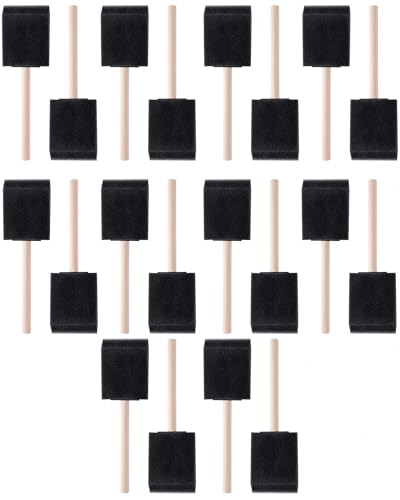 WAFJAMF 20 Pack Poly Foam Paint Brushes 2 Inch Sponge Painting Brushes Wood Handle Paint Sponges Set for Painting Cleaning - size: 20 Pcs
