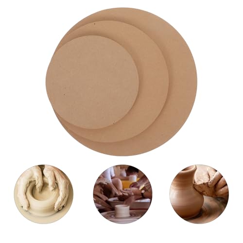 jojofuny 3pcs Pottery Press Molds Ceramic Molds for Handbuilding Clay Wooden Pottery Tools Set 15+20+25cm Suitable for Ceramic Drying and Wheel Base Crafting