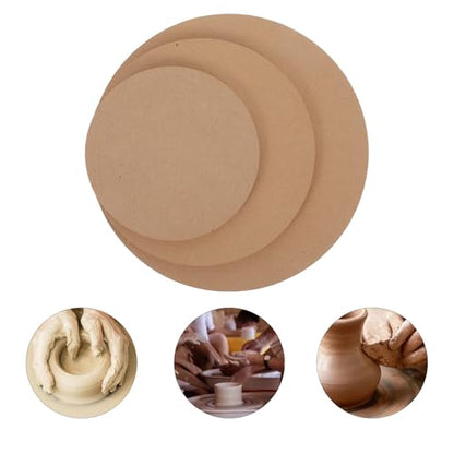 jojofuny 3pcs Pottery Press Molds Ceramic Molds for Handbuilding Clay Wooden Pottery Tools Set 15+20+25cm Suitable for Ceramic Drying and Wheel Base Crafting