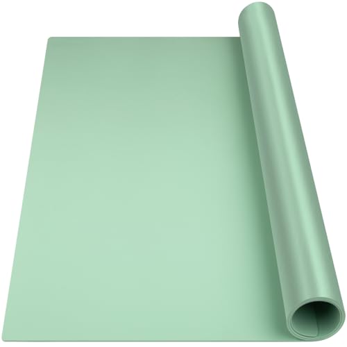 Silicone Mats for Kitchen Counter, Nonslip Silicone Mats for Crafts Countertop Protector Heat Resistant Mat (78.7” x 24” x 0.08”, Light Green) - color: Light Green, size: 78.7"L x 24"W
