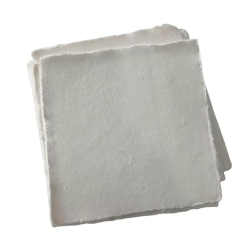 Deckle Papers® Handmade Paper Card Stock Square Sheets For Envelope Making, Calligraphy, Scrapbooking, Wedding Invitation, Origami, Menu Cards, Drawing, Watercolor, Size-10x10" Pack of-50-Off-White - color: Off-White, size: 10x10"