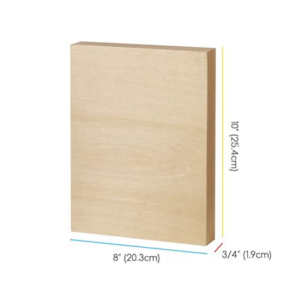 MEEDEN Unfinished Wood Canvas Board: 3/4” Deep 8x10” Wooden Canvas Panel Pack of 4 - Blank Cradled Wood Art Board for Painting - size: 8"x10"- 4 Pack