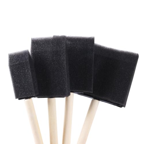 Twenty Pcs Sponge Paint Brush Set Assorted Sizes Wood Handle Foam Brushes for Painting Staining Varnish Craft - size: 7.5cm diameter