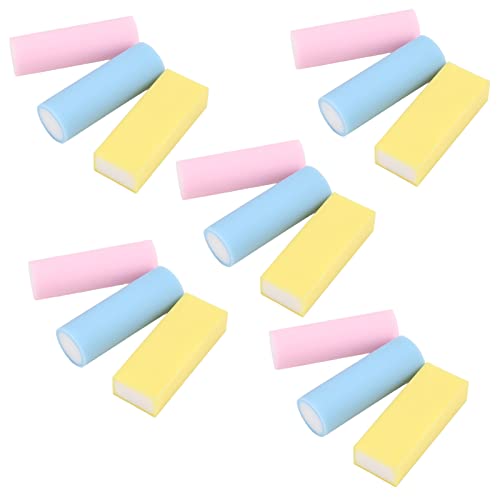 15pcs Rubber Stamps DIY Carving Blocks, Mini Cylindrical & Square Column, 3 Colors (Pink, Blue, Yellow) - Soft PVC for Easy Engraving, Signature Sculpture & Creative Craf