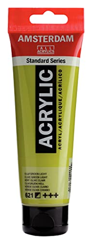 Amsterdam Standard Series Acrylic Tube 120ml Olive Green Light 621 (17096212) - color: Olive Green Light, size: 4.05 Fl Oz (Pack of 1)