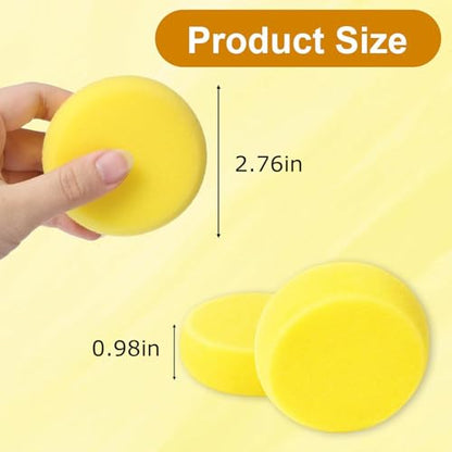 Pottery Craft Sponges, 4Pcs Round Soft Clay Sponge, 2.76In Yellow Paint Sponges for Art & Craft Pottery Clay Cleaning Ceramics Wall Face Painting - size: 4PC