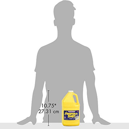 Constructive Playthings Gallon Tempera Paint, Drip-Free, Ready to Pour Yellow Paint with Rich, Creamy Consistency, Thick Formula, Classroom Art Supplies, Washable, Allergen-Free, All Ages - color: Yellow, size: 128 Fl Oz (Pack of 1)