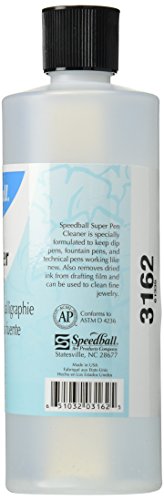 Speedball Pen Cleaner, 16 oz Bottle - Ink Cleaning Solution for Calligraphy Nibs, and Art Tools