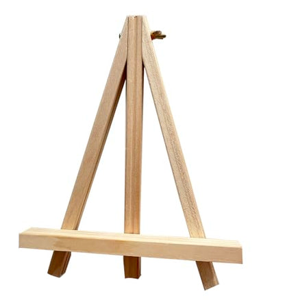 9.5 Inch Adjustable Mini Wood Tripod Easel Stand Small Tabletop Wooden Easel Painting Easel Stand Triangle Tabletop Canvas Holde Painting Canvas Painting Holder for Cards Phone Artist Photo Artworks