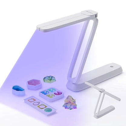 Resiners AirWave Pro UV Light for Resin Curing, UV Resin Light, Wireless & Rechargeable Ultraviolet Lamp, 3-in-1 Uses, Foldable Blacklight LED, Craft Supplies Tools for Jewelry Making (White) - color: White