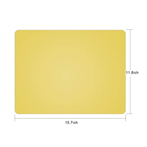 Silicone Placemats, Food-Grade Non-Slip Waterproof, Dining, Stain Resistant, Countertop Protector, Kitchen Counter Mat, Heat Resistant, Baking mat Dishwasher Safe (15.7x11.8Inch-4pack, Yellow) - color: Yellow, size: 15.7x11.8Inch-4pack