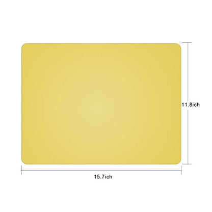 Silicone Placemats, Food-Grade Non-Slip Waterproof, Dining, Stain Resistant, Countertop Protector, Kitchen Counter Mat, Heat Resistant, Baking mat Dishwasher Safe (15.7x11.8Inch-4pack, Yellow) - color: Yellow, size: 15.7x11.8Inch-4pack