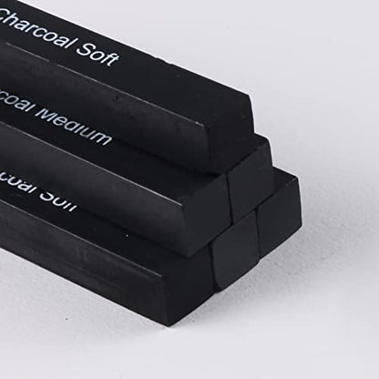 Artists Compressed Charcoal Sticks Square Black Coal Sticks Sketch Art Supplies for Drawing Sketching Shading Tool 6 PCS Art Supplies Sketch Kits Tools