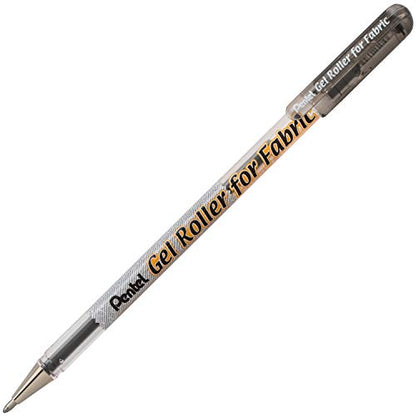 Pentel Arts Gel Roller for Fabric, (1.0mm) Bold Lines, Permanent, Black Ink, Pack of 2 (BN15BP2A)