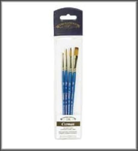 Winsor & Newton Cotman Short Handle Brushes, Set of 4, (Round 1, 4, & 6, One Stroke 3/8") - size: Set of 4, style: Round 1, 4, & 6, One Stroke 3/8"