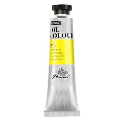 PHOENIX Lemon Yellow Hue Oil Paint - 40ml / 1.35 Fl oz. Single Tube - Artist Quality Oil Based Paint for Professionals - color: Lemon Yellow Hue