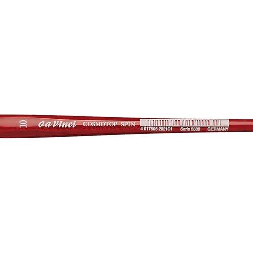 da Vinci Watercolor Series 5880 CosmoTop Spin Paint Brush, Flat Synthetic with Red Handle, Size 10 (5880-10) - size: Size 10, style: Flat