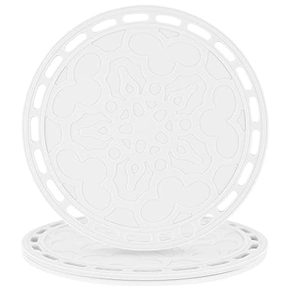 White Silicone Trivet Mat Big Round Silicone Pot Holder Hot Pads and Trivets for Hot Dishes and Hot Pots, Hot Mats for Countertops, Tables, Spoon Rest Small Place Mats Set 3 - color: F: White