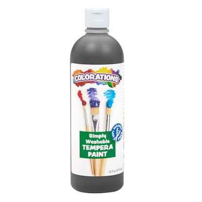 Colorations Washable Tempera Paint, 16 fl oz, Black, Non Toxic, Vibrant, Bold, Kids Paint, Craft, Hobby, Fun, Art Supplies - color: Black