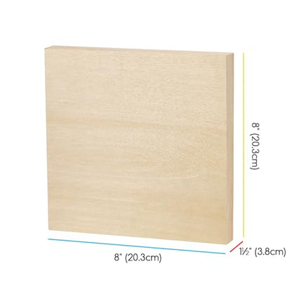 MEEDEN Unfinished Wood Canvas Board: 1-1/2" Deep 8x8” Wooden Canvas Panel Pack of 4 - Blank Cradled Wood Art Board for Painting - size: 8"x8"- 4 Pack