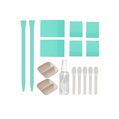 DGAGA 16 Packs Chalk Paste Squeegee Set Screen Printing Tools for Painting Chalk Paste/Ink, 2PCS Silk Screen Stencils Rubber Mini Squeegees Sticks Pens, 5 Stir Sticks, 2 Color Trays and Spray Bottle - color: 16 Pcs