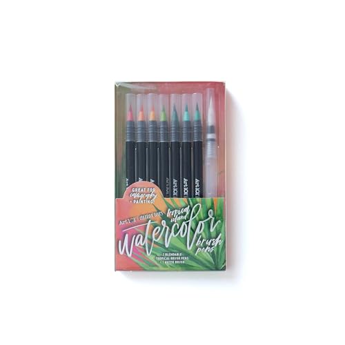 Art 101 Creative Tools Brush Pens, Assorted, 8 Pens/Pack, 3 Packs/Carton (73024)