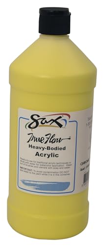 Sax Heavy Body Acrylic Paint for School and Arts and Crafts Use, Chrome Yellow, 1 Quart - color: Chrome Yellow, size: 32 Fl Oz (Pack of 1)
