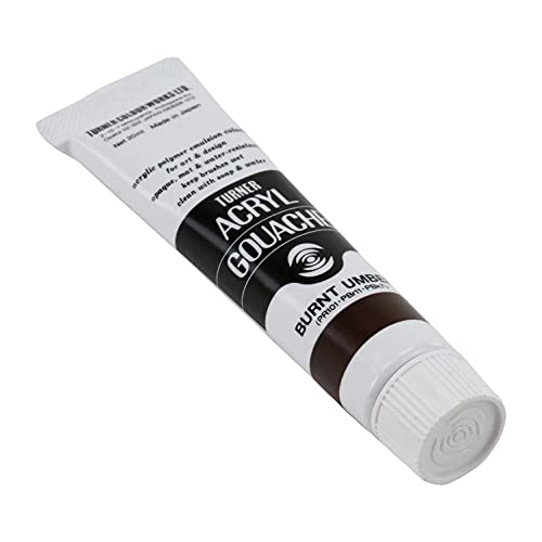 Turner Colour Works Acryl Gouache Artist Acrylic Paint - Single 20 ml Tube - Burnt Umber - color: Burnt Umber, size: 0.68 Fl Oz (Pack of 1)