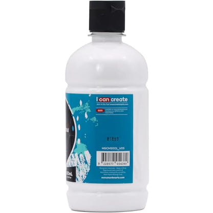 Mont Marte Signature Titanium White Acrylic Paint, 16.9oz (500ml), Semi-Matte Finish,Suitable for Canvas, Wood, Fabric, Leather, Cardboard, Paper, MDF and Crafts - color: Titanium White, size: 16.9 Fl Oz (Pack of 1)