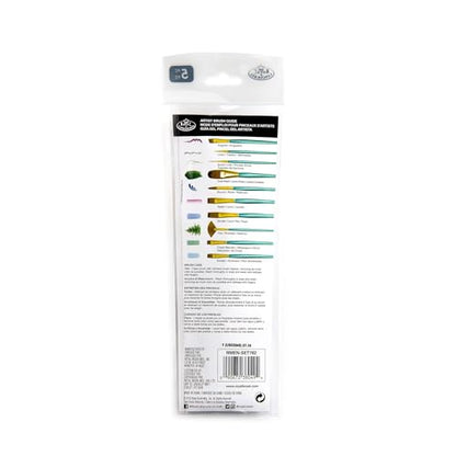 Royal & Langnickel Menta, 5pc Shader Variety Brush Set, Includes - Wash, Round, Shader, Angular & Liner Brushes Teal - style: SHADER VARIETY
