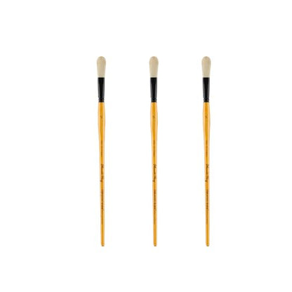 Creative Mark Mimik Hog Professional Synthetic Hog Bristle Paint Brush- Versatile Alternative to Natural Hog Hair Paint Brushes for Oil Painting, Acrylics, Inks & More- Double Thick Filbert #5 - size: Filbert Dbl Thick #5