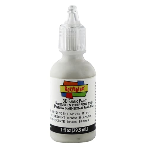 Scribbles 13903 3D Fabric Paint Shiny, White - color: White, size: 1 Fl Oz (Pack of 1)