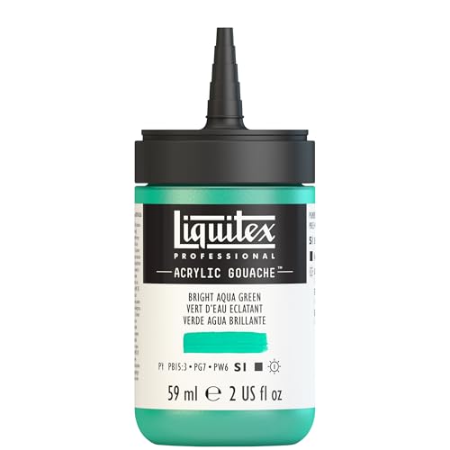 Liquitex Professional Acrylic Gouache, 2-oz (59ml) Bottle, Bright Aqua Green - color: Bright Aqua Green
