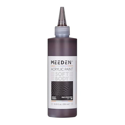 MEEDEN Burnt Umber Acrylic Paint: Matte Finish 250ml/8.45oz Soft Body Bulk Acrylic Colors in Matte Finish - Fluid Flow Art Paints for Artists Canvas Painting - color: Burnt Umber