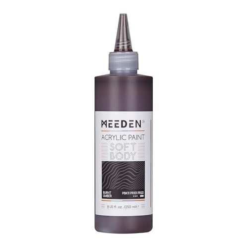 MEEDEN Burnt Umber Acrylic Paint: Matte Finish 250ml/8.45oz Soft Body Bulk Acrylic Colors in Matte Finish - Fluid Flow Art Paints for Artists Canvas Painting - color: Burnt Umber