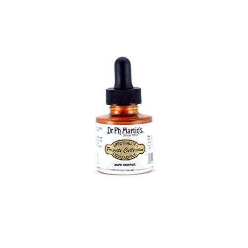 Dr. Ph. Martin's Spectralite Private Collection Liquid Acrylics (36PC) Arcylic Paint Bottle, 1.0 oz, Copper, 1 Bottle