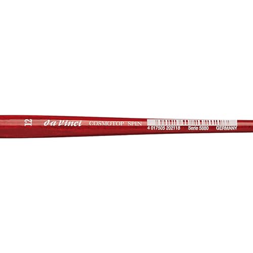 da Vinci Watercolor Series 5880 CosmoTop Spin Paint Brush, Flat Synthetic with Red Handle, Size 12 (5880-12) - size: Size 12, style: Flat